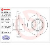 BREMBO 08A75911 - диск тормозной задний 08.A759.11