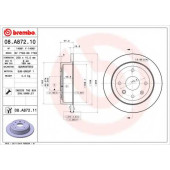 BREMBO 08A87210 - диск тормозной задний 08.A872.10 (258х10,5) 4 отв