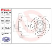 Тормозной диск BREMBO 08.B413.1X