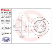 BREMBO 08C17220 - диск тормозной задний 08.C172.20