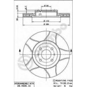 Тормозной диск BREMBO 09.4939.75