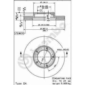 Тормозной диск BREMBO 09.5017.10