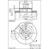 Тормозной диск BREMBO 09.5084.24