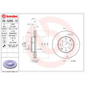 Диск тормозной HONDA CIVIC VI (EJ EK) 06/95-03/01 перед <b>BREMBO 09.5285.11</b>