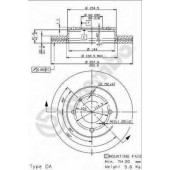 BREMBO 09544914 - диск тормозной передний 09.5449.14 (257х22) 4 отв