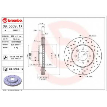 Тормозной диск BREMBO 09.5509.1X
