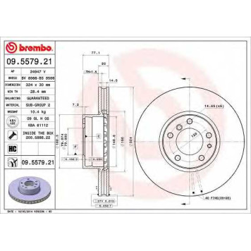 Тормозной диск BREMBO 09.5579.21