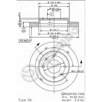 Тормозной диск BREMBO 09.5640.14