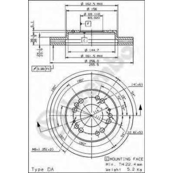 Тормозной диск BREMBO 09.5640.30