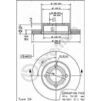 Тормозной диск BREMBO 09.5710.10