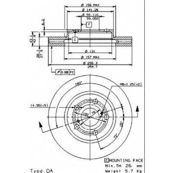 Тормозной диск BREMBO 09.5845.20