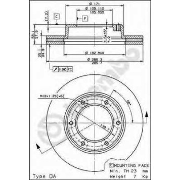 Тормозной диск BREMBO 09.5866.10