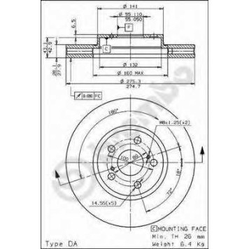 Тормозной диск BREMBO 09.6708.10