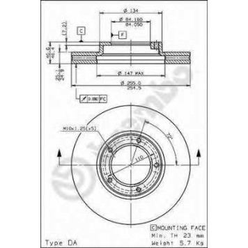 BREMBO 09671010 - диск тормозной передний 09.6710.10