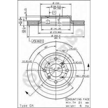 Тормозной диск BREMBO 09.6752.10