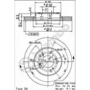 Тормозной диск BREMBO 09.6752.20