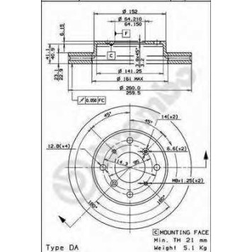 Тормозной диск BREMBO 09.6753.10