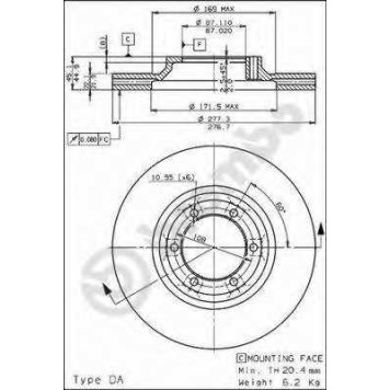 Тормозной диск BREMBO 09.6817.10
