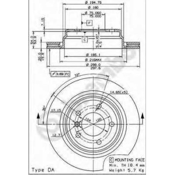 Тормозной диск BREMBO 09.6841.11