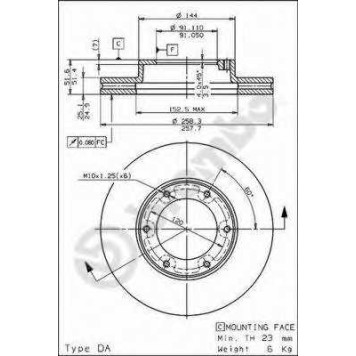 Тормозной диск BREMBO 09.6844.10