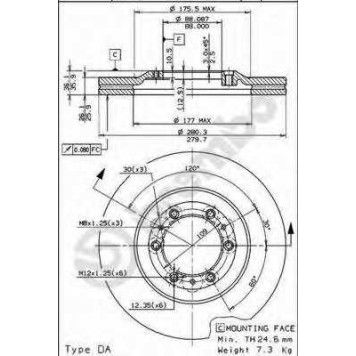 Тормозной диск BREMBO 09.6866.20