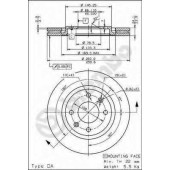 BREMBO 09693210 - диск тормозной передний 09.6932.10 (260х24) 4 отв