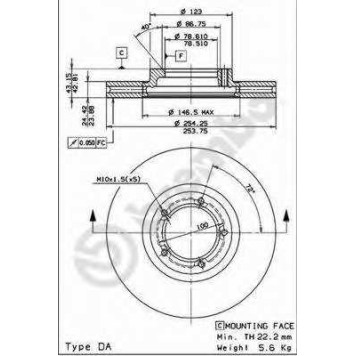 Тормозной диск BREMBO 09.6967.14