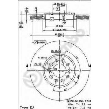 BREMBO 09701021 - диск тормозной передний 09.7010.21
