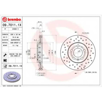 Тормозной диск BREMBO 09.7011.1X