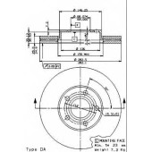 BREMBO 09719510 - диск тормозной передний 09.7195.10 (282,3х25) 5 отв