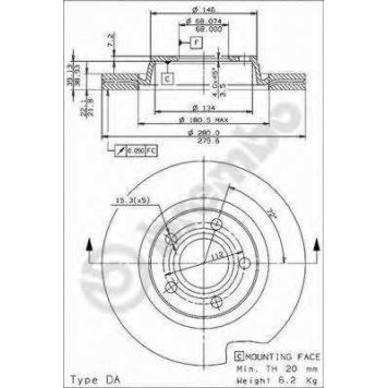 Тормозной диск BREMBO 09.7196.11