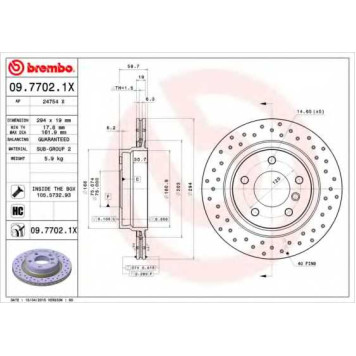 Тормозной диск BREMBO 09.7702.1X