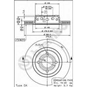Тормозной диск BREMBO 09.7821.10
