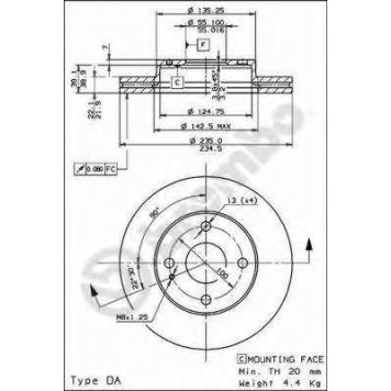 Тормозной диск BREMBO 09.7824.10