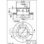 BREMBO 09847510 - диск тормозной задний 09.8475.10 (285х22) 6 отв