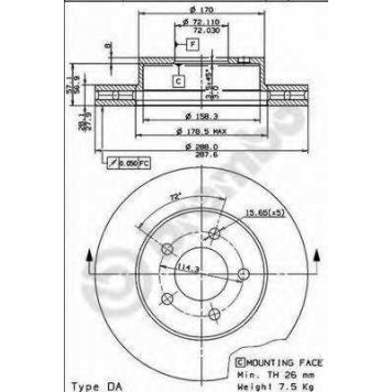 Тормозной диск BREMBO 09.8864.11