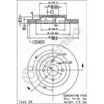 Тормозной диск BREMBO 09.8903.14