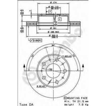Тормозной диск BREMBO 09.8932.10