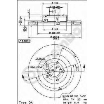 Тормозной диск BREMBO 09.9077.11
