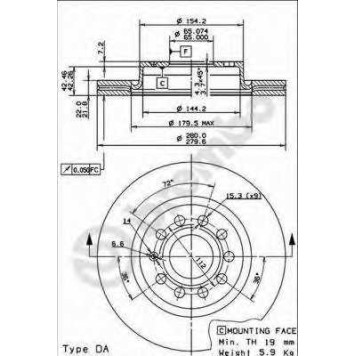 Тормозной диск BREMBO 09.9167.11
