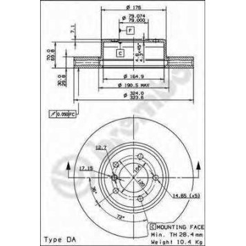 Тормозной диск BREMBO 09.9172.11