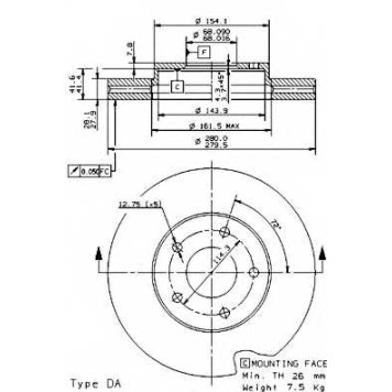 Тормозной диск BREMBO 09.9368.11