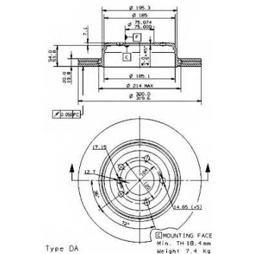 Тормозной диск BREMBO 09.9425.11