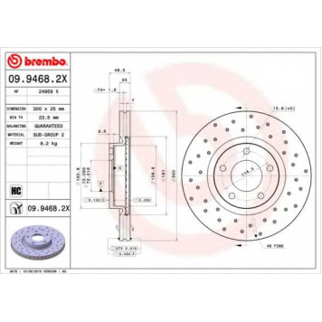Тормозной диск BREMBO 09.9468.2X