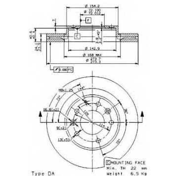 Тормозной диск BREMBO 09.9585.14