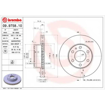 Тормозной диск BREMBO 09.9758.10
