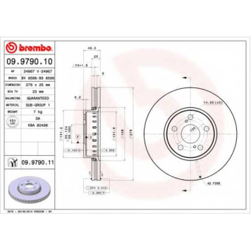 Тормозной диск BREMBO 09.9790.11