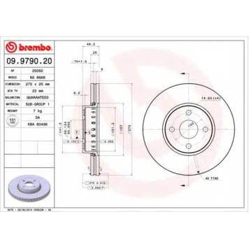 Тормозной диск BREMBO 09.9790.20