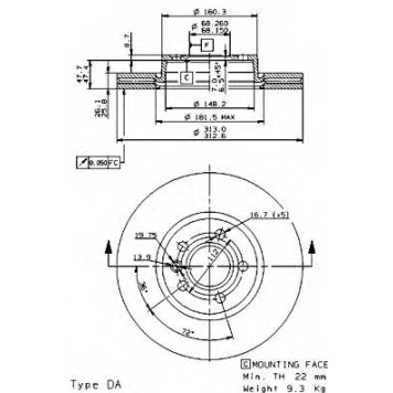Тормозной диск BREMBO 09.9797.10