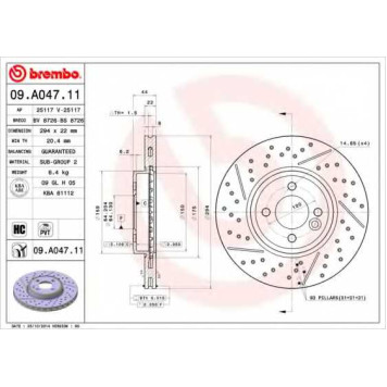 Тормозной диск BREMBO 09.A047.11